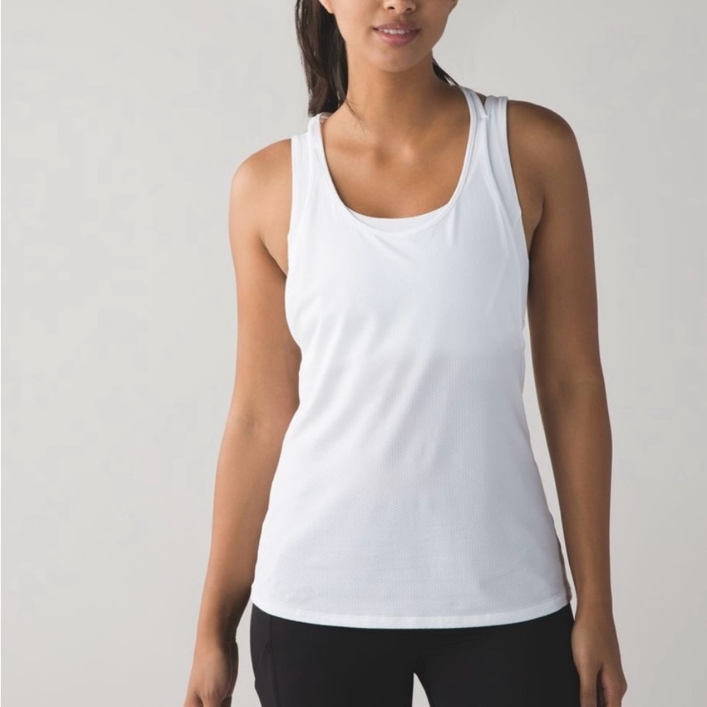 Lululemon All Sport Support Tank in white | size 8